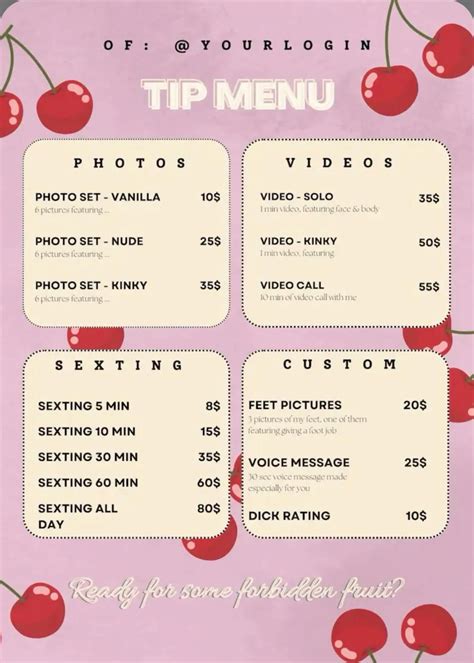 tip menu ideas|How to Make Your Perfect OnlyFans Tip Menu